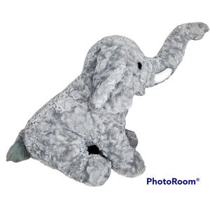 VTG FAO Schwarz 5th Avenue Gray Chenille Elephant Plush Stuffed Animal 25''